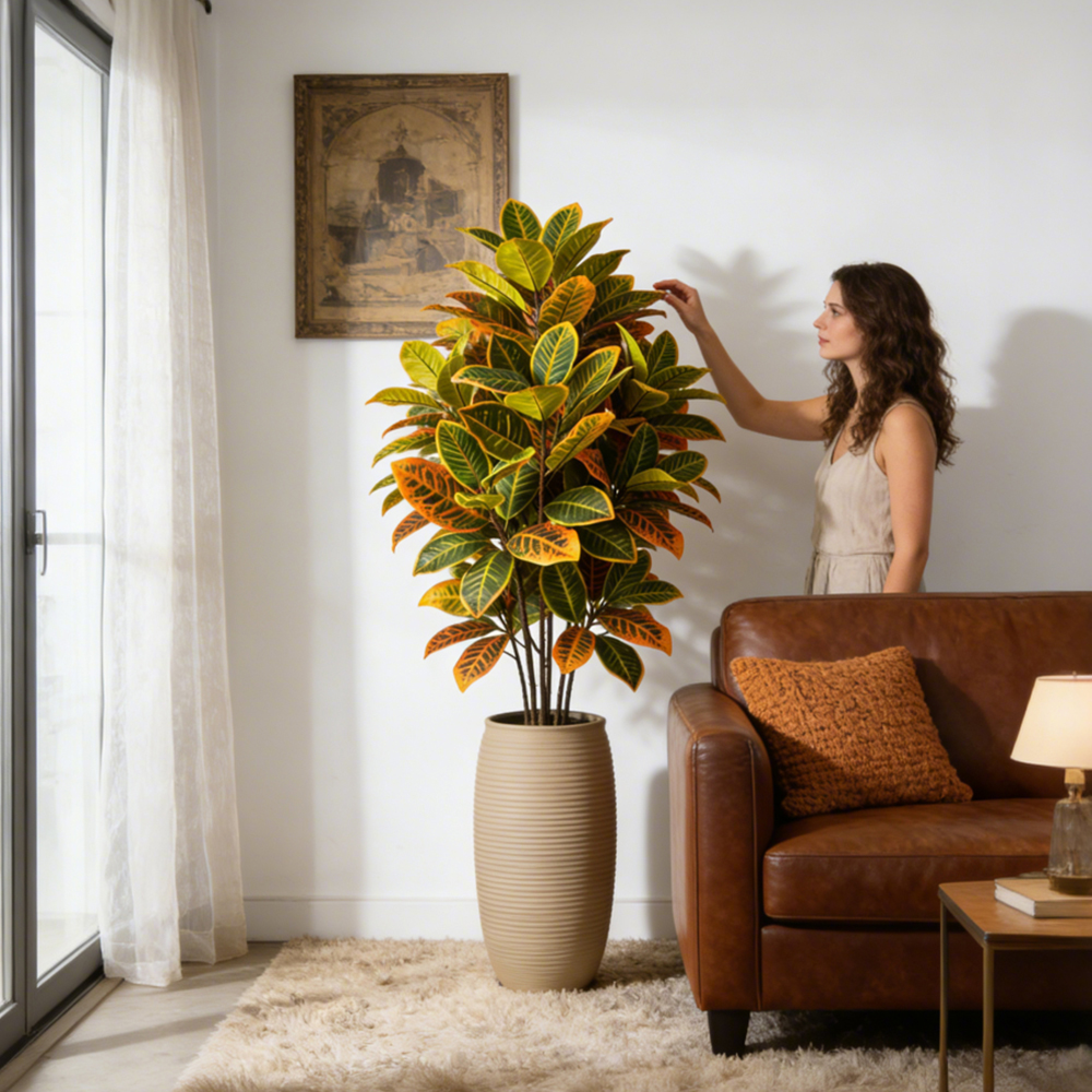 Ficus Lyrata Tree - 58-115cm Artificial Ficus Tree Large Fake