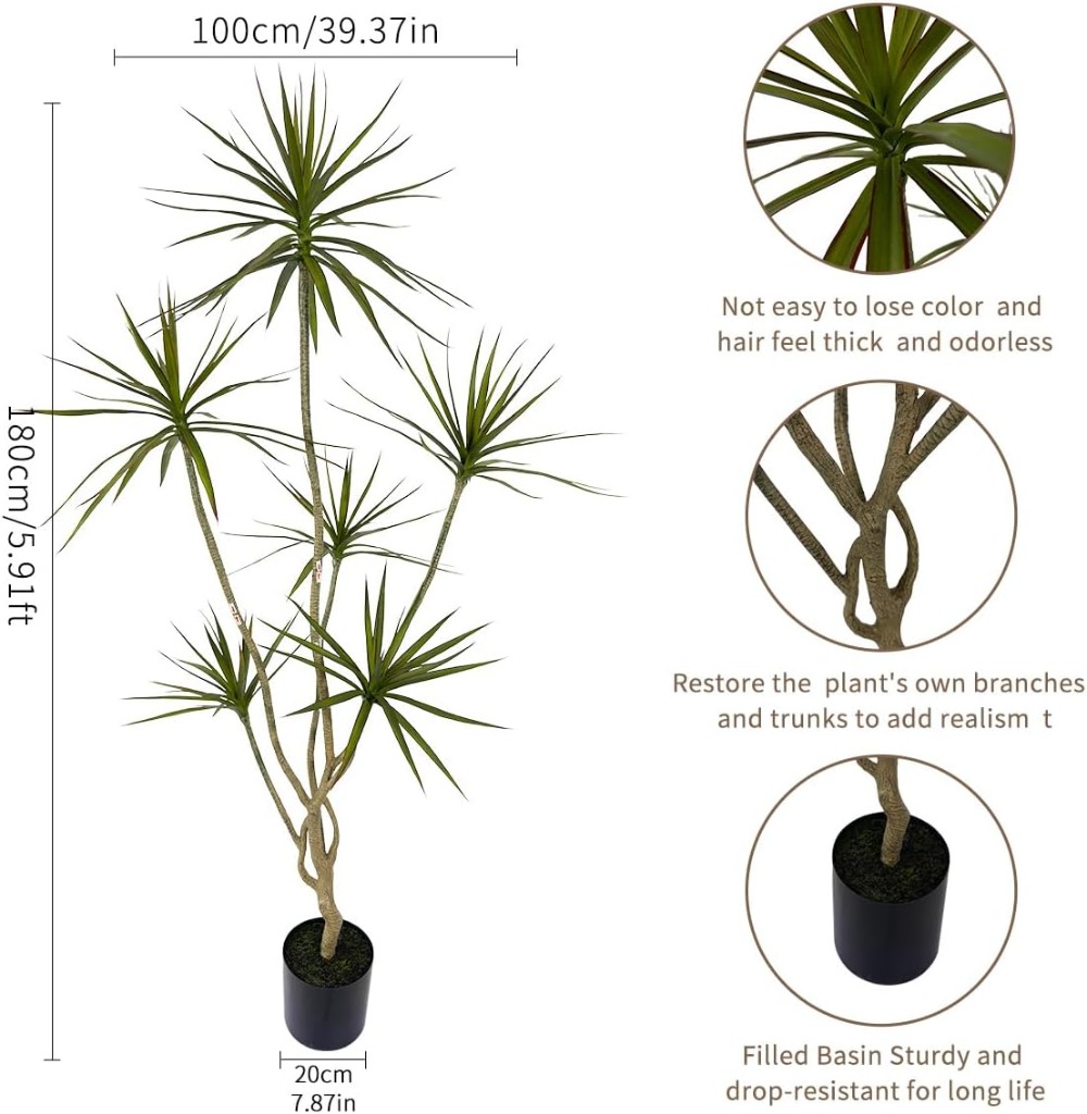 6ft Tall Artificial Dracaena M – Dracaena Marginata recenzja i cena
