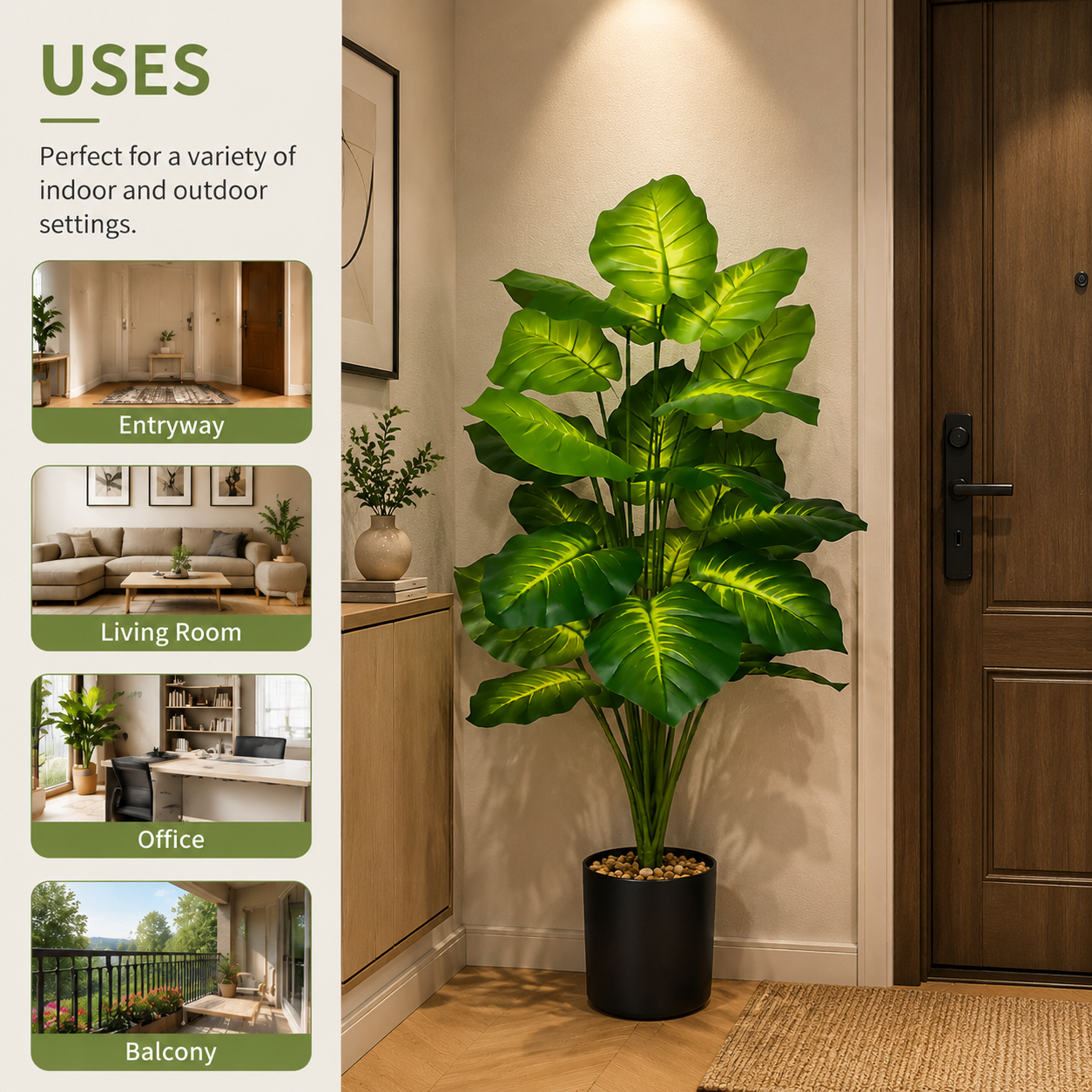 85cm Artificial Pothos Plants  – Ficus Lyrata Tree recenzja i cena